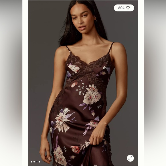 Anthropologie Hutch Satin Midi Slip Dress Size L - Picture 11 of 11